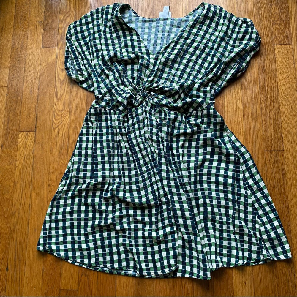 Ava & Viv Green checker dress